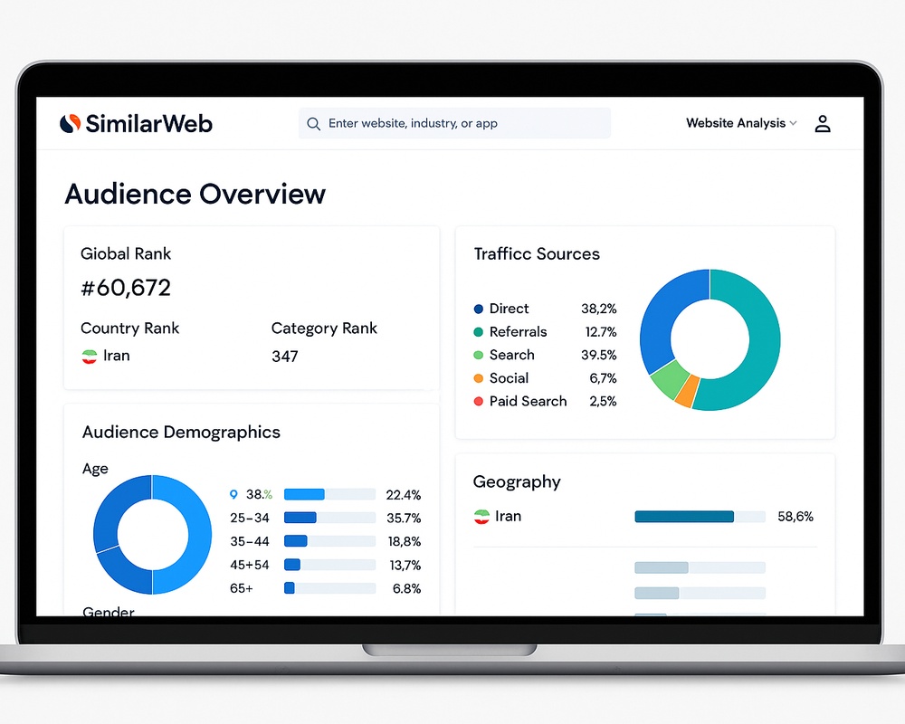 تحلیل رفتار کاربران و هدفگذاری مخاطبان با استفاده از داشبورد ابزار SimilarWeb در بازاریابی دیجیتال