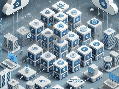 تصویری از معماری میکروسرویس برای طراحی سایتهای مقیاسپذیر که در آن سرویسهای مستقل از طریق API با یکدیگر ارتباط برقرار میکنند تا انعطافپذیری و کارایی را افزایش دهند.