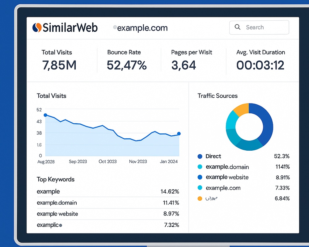 بررسی رفتار کاربران رقبا از طریق SimilarWeb