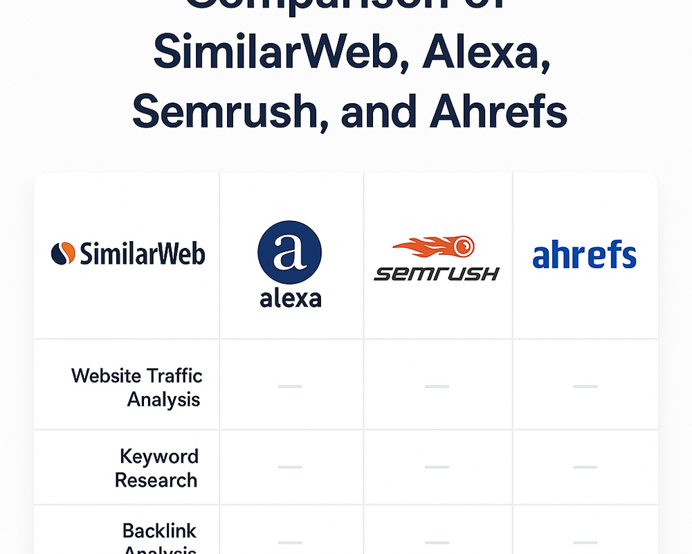 مقایسه SimilarWeb با Semrush، Ahrefs و Alexa در تحلیل سایتها و رقبا